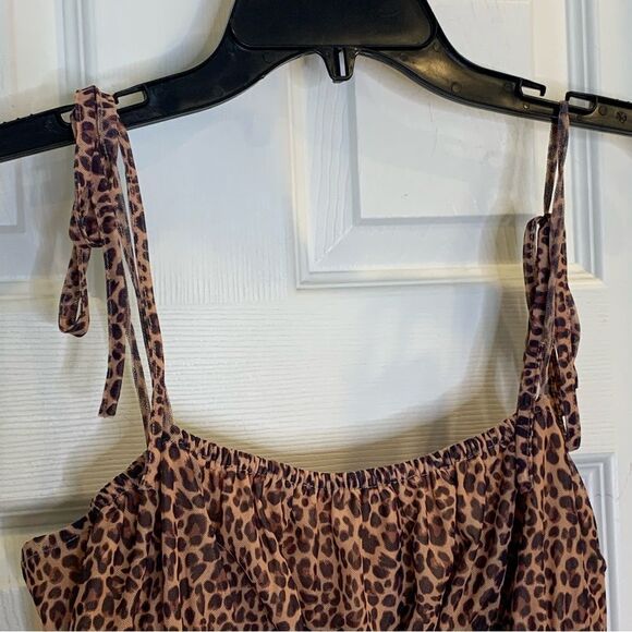 Tiger Mist Mona Leopard Mini bodycon ruffle hem dress size XL - Picture 5 of 12